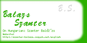 balazs szanter business card